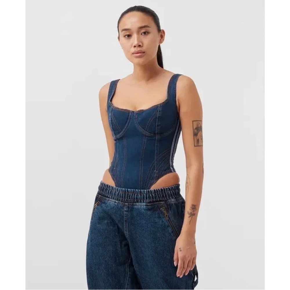 IVY PARK ADIDAS Rodeo Beyonce Denim Bodysuit Size Small VGUC - Picture 4 of 11